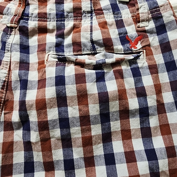 American Eagle AE Plaid Shorts Men's 30 Red White Blue America USA - Picture 1 of 11